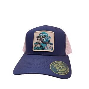 Navy White Smokey The Bear Trucker Snapback Hat | Wildfire Prevention Cap